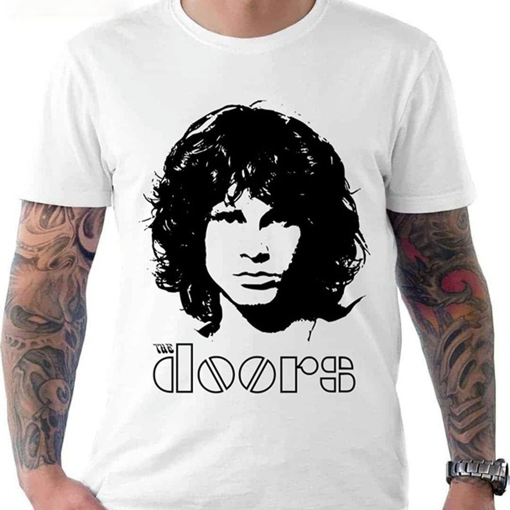 Jim Morrison The Doors White T-Shirt Classic Rock Fan Tee